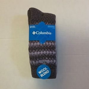 Columbia Women’s Wool Blend Crew Socks - 2 pairs - size 4-10